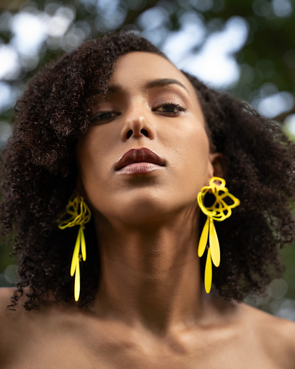 Lace Stud and Fringe Earring by Laura Wood, Image 1.