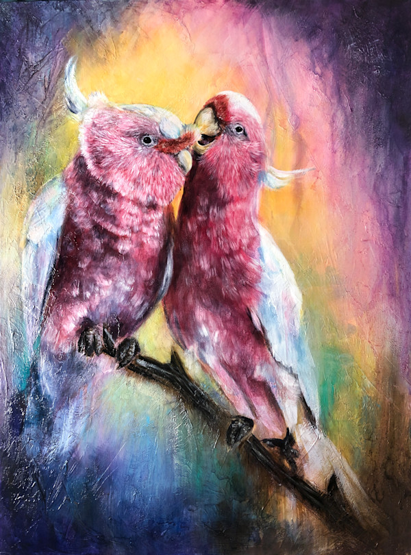 'The best things in life are better with you' - Pink Cockatoos by Miriam Gaulton