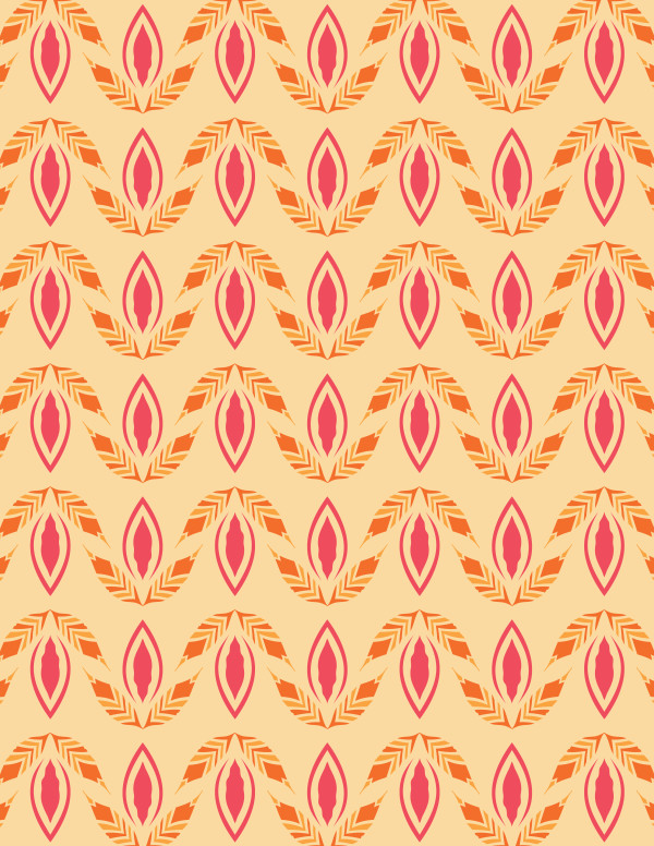 Alternating Flower Stripe (Illustration Pattern Repeat)