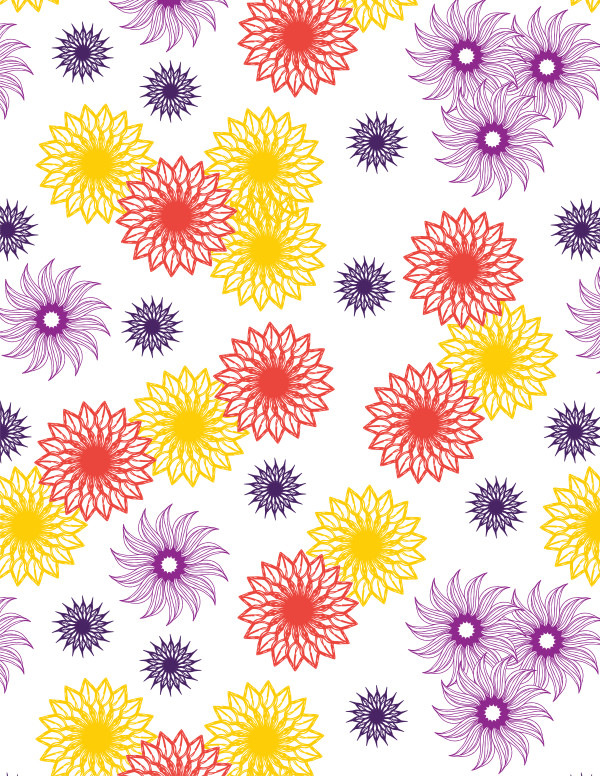 Pinwheel Flower Buds (Illustration Pattern Repeat)