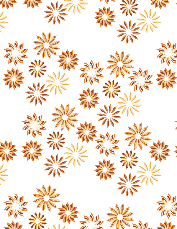 Spiral Movement Flowers (Illustration Pattern Repeat)