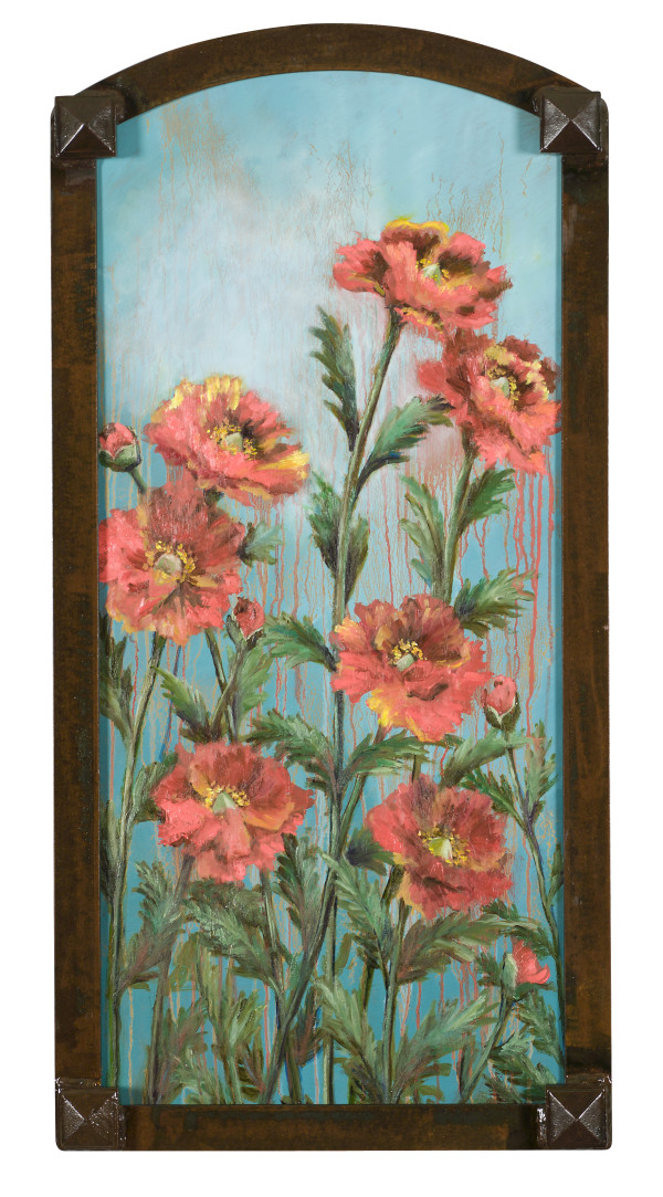 Arched Cheerful Poppies by Vic Mastis