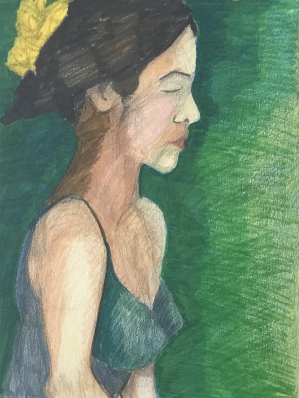 Woman with Yellow Flower by Amy Bryan