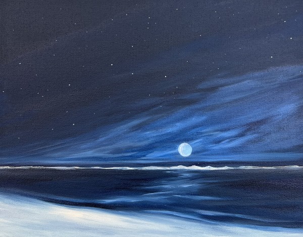 North Beach Moonrise by Artnova Gallery