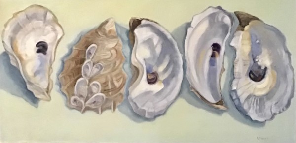 Five Wild Oysters Shells by Artnova Gallery