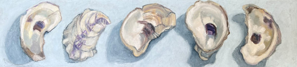 Five Oysters on Blue by Artnova Gallery & Salt Studio