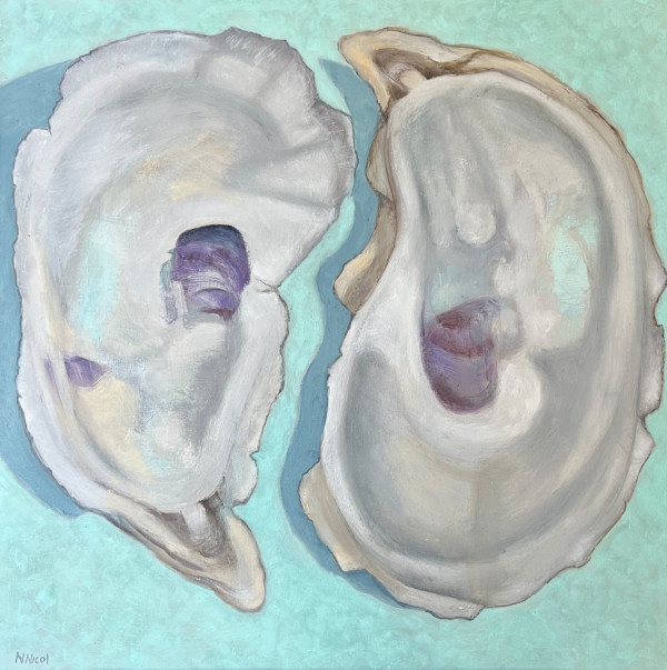 Two Oysters on Sea Foam by Artnova Gallery & Salt Studio