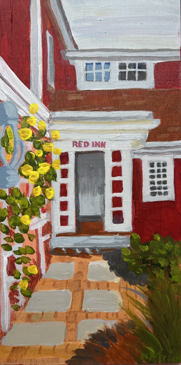 Yellow Roses + Red Inn by Artnova Gallery