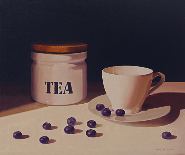 Tea and blueberries by Emma de Souza