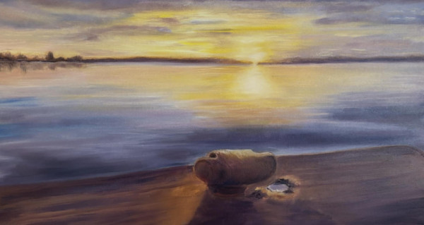 Sunset at the Government Dock-Brighton by Gail Knecht