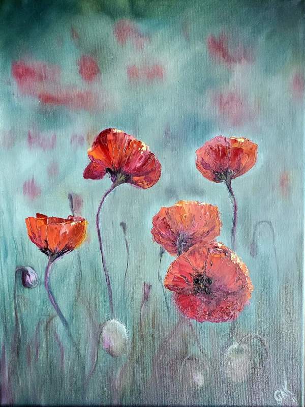 Poppies in the Mist.
