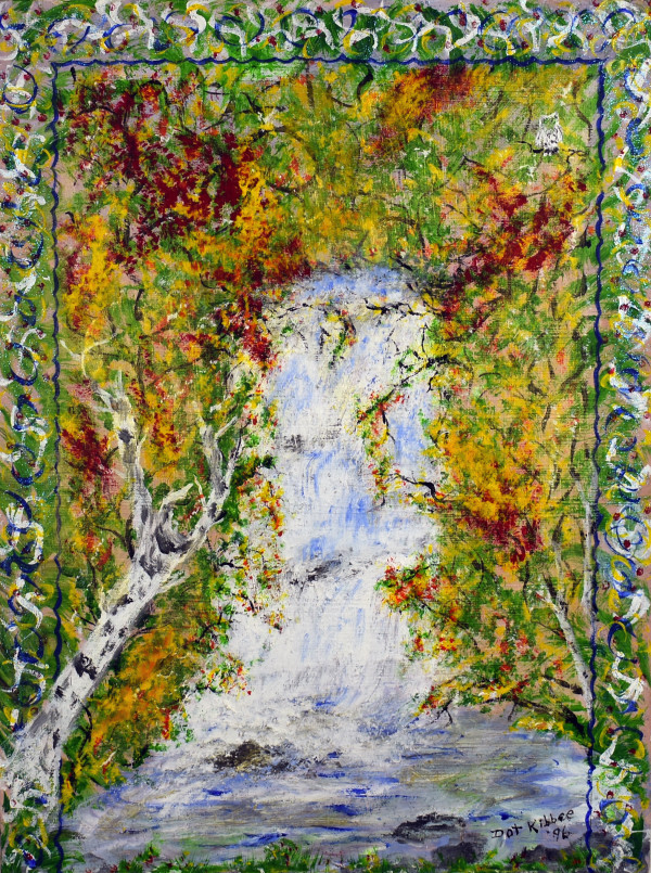 Vermont Fall Foliage & Waterfalls & White Birches by Dot Kibbee