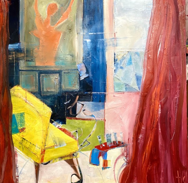 Yellow Chair (Pondering) by Theresa Vandenberg Donche