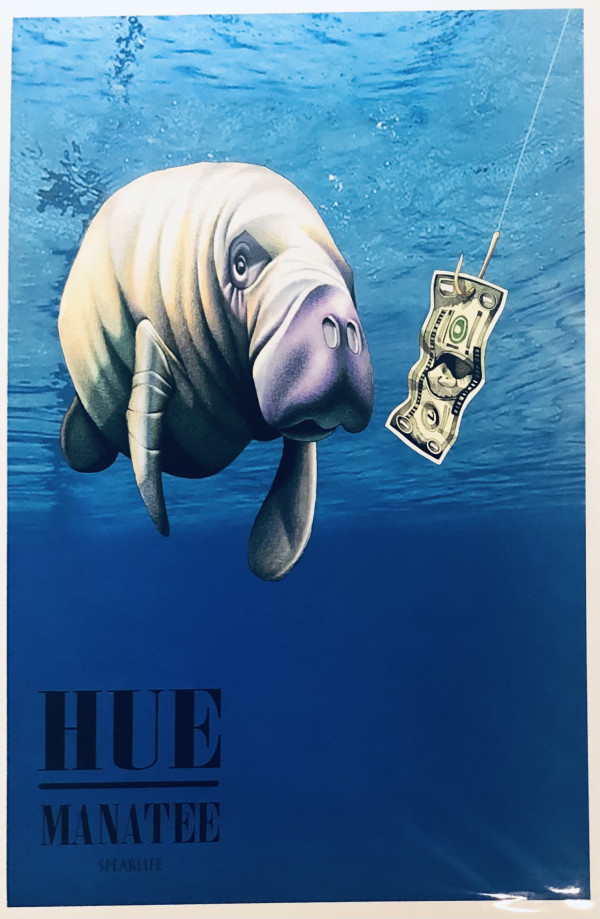Nevermind Hue Manatee Paper Print by Andrew Spear by Derek Gores Gallery