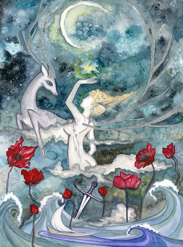 The Moon, The Flowers, The Wind by Elena Baydina