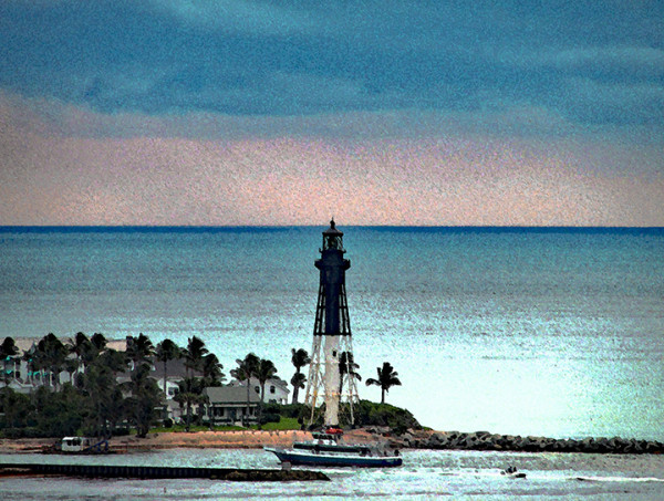 Lighthouse at Hillsboro Beach in Florida by Corinne Carroll