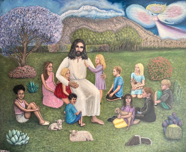 Jesus Teaching Children by Cena Caterine Painter of Heavenly Places