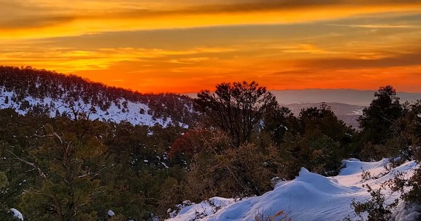 Snowy Sunset by Diana Chase