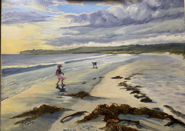 Windy Beach Day with the Dog by Noelle Coetzee