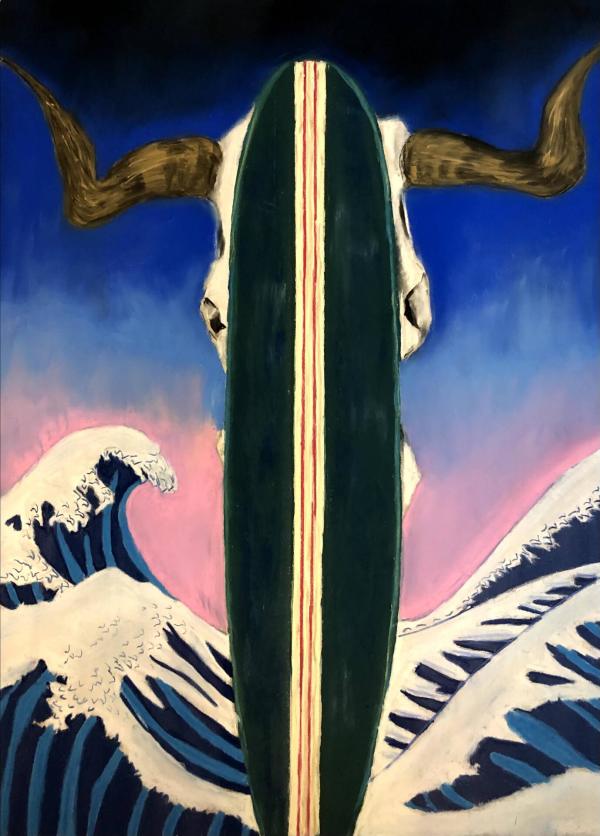 Ghost Skull and Surf Board #1 by Lon Cohen