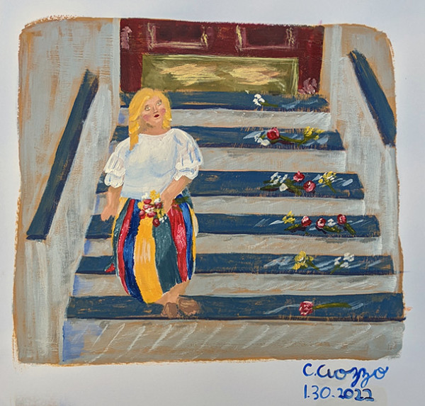 Woman on Stairs by Christian Cuozzo