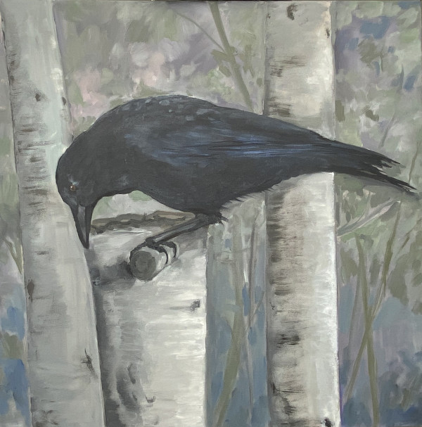 The Crow_ Looking for Food in an Alder by Evan Degenfelder