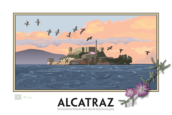 Alcatraz with flower by Zina Deretsky, Image 1.