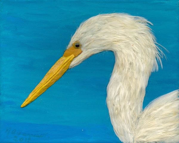 Egret Head by Nancy Garrison