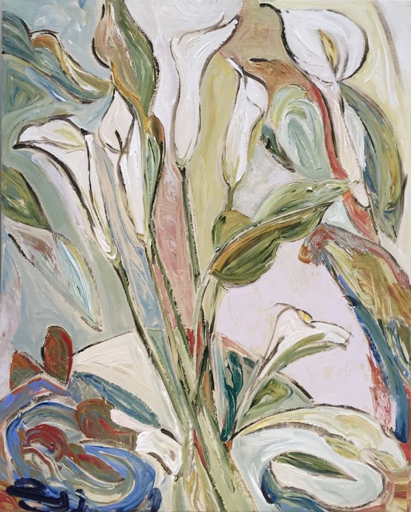 Calla Lily and Leaves by Kristin Gibson