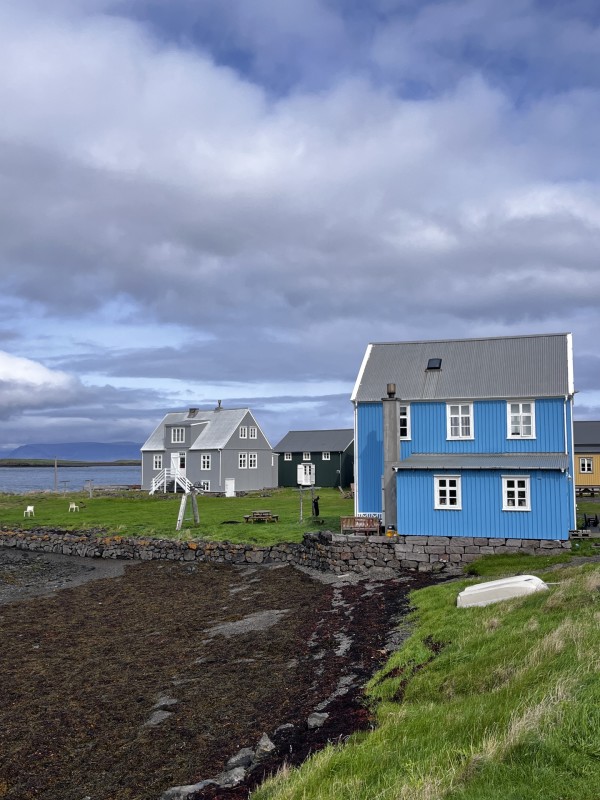 Blue House on Flatey Island by Kelly Graham