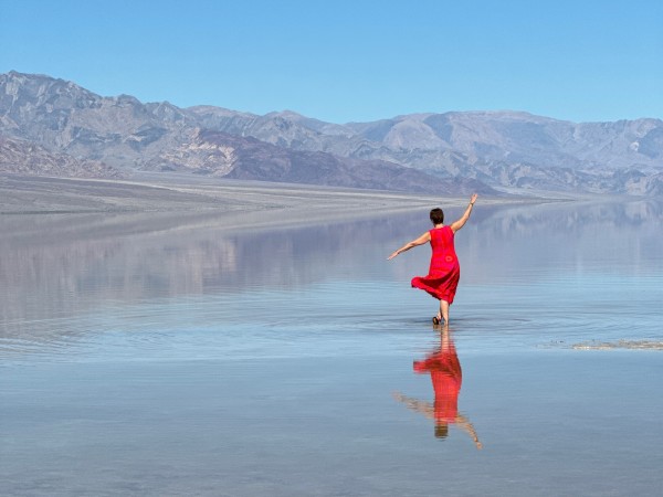 Woman in Red, Death Valley by James T Gunderson