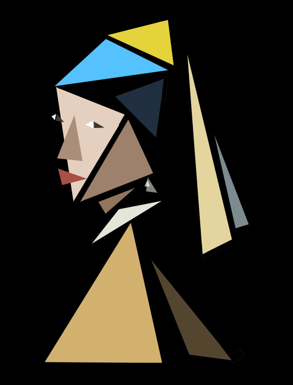 Abstract Girl with Pearl Earring by Ken Ramirez