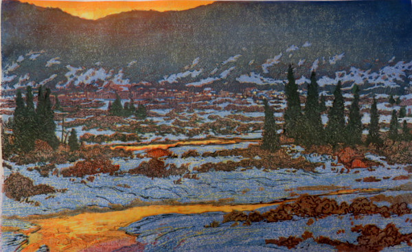 Elk Mountain Sunset by Leon Loughridge