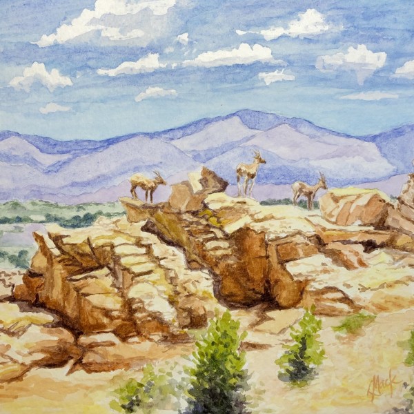 Big Horn Ewes Near Grand Junction, CO by Lydia Mack