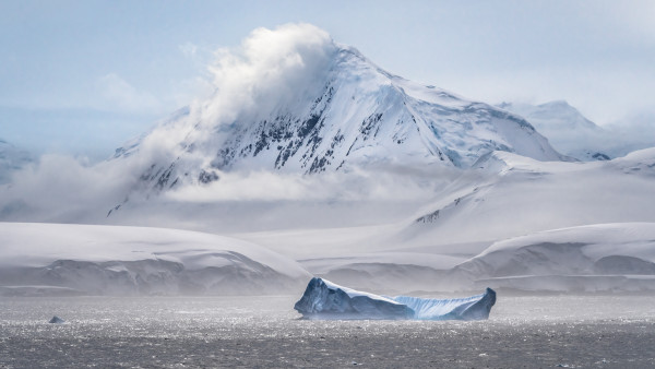 Antarctic Mountain and Berg by Mark Zukowski