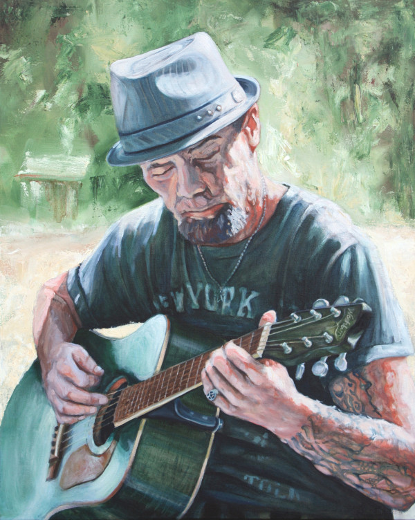 Frank Playing Guitar by Rachel Mindrup