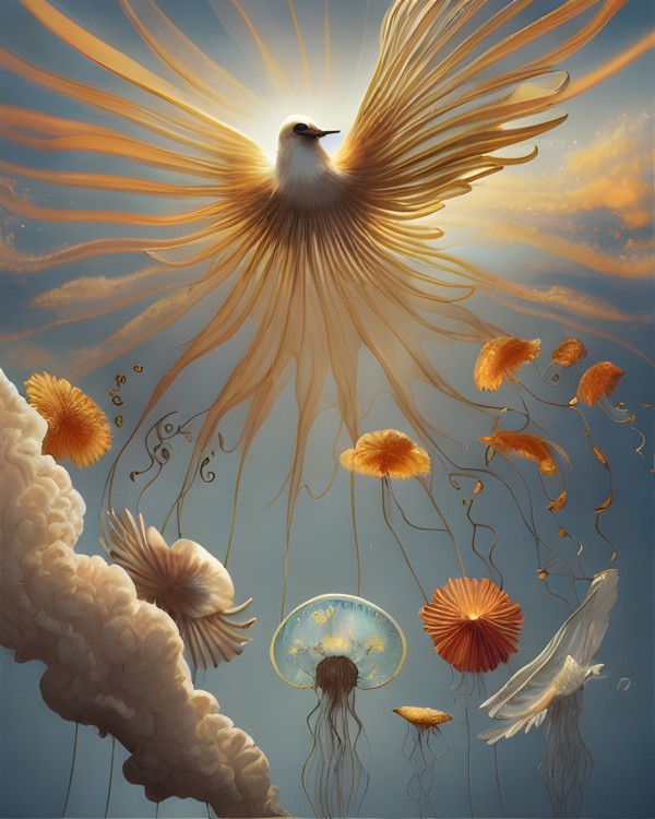 Jellyfishbird 1 by Sanna Strangelove