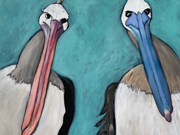 Curious Pelicans by Tatham Smith