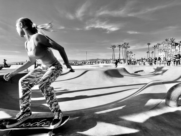 Venice Beach in Black and White by Glen Wilbert