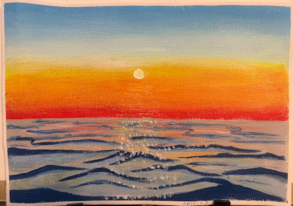 Rosy First Light over the Misty Shore by Beina Zheng, Image 1.