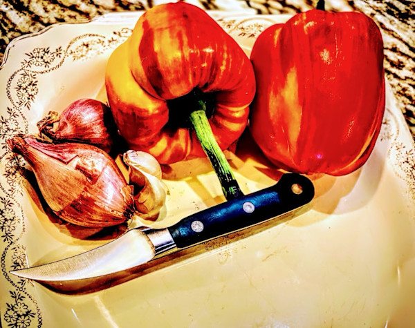 Foodie Art Flavor Aromatics and a Paring Knife by Michael Watz, Image 1.