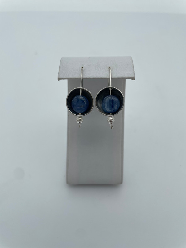 Blue quartz earrings-Sterling Silver/Blue quartz by Lucy Reese