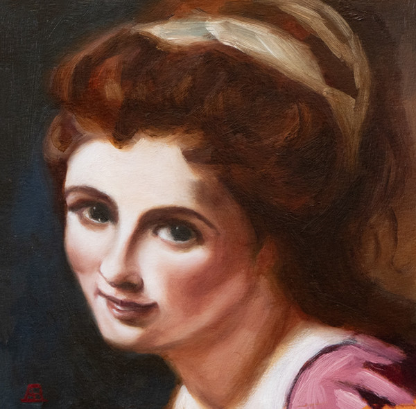 The portrait in oil of Emma, Lady Hamilton, after George Romney by André Romijn