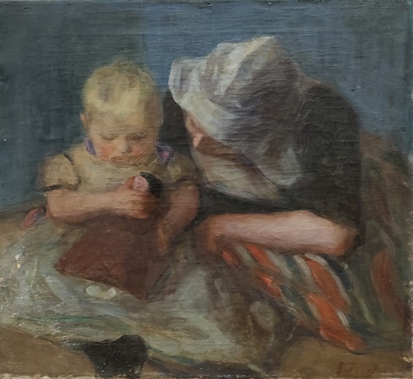 Mother and Child in Traditional Volendam Costume by Gertrud Zuelzer