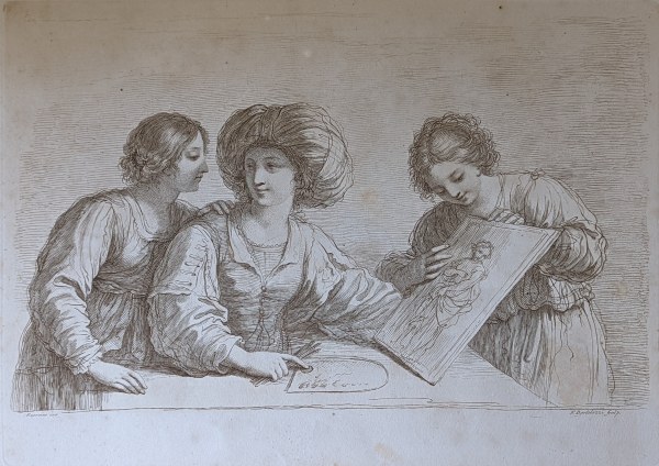 Three Women, with a Palette and Sketch of a Design by Francesco Bartolozzi