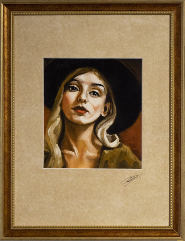 Woman with hat - Fine Art Print FRAMED by André Romijn
