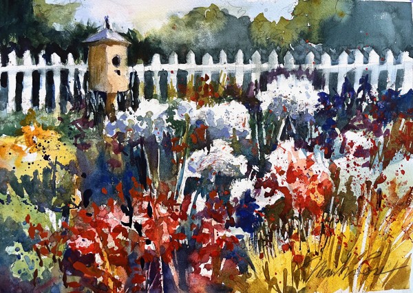 Bird House Among the Flowers by Marilyn Rose