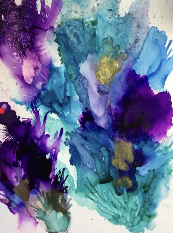 Turquoise and Violet Blooms by Diana Riukas