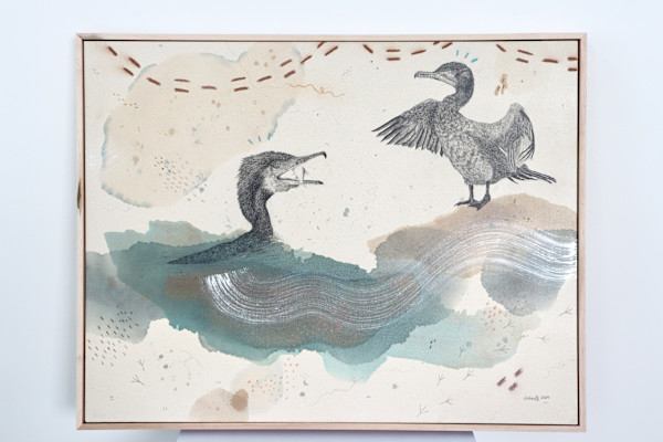 Double Crested Cormorant, Prehistoric Diver by Alicia Hauff Studio