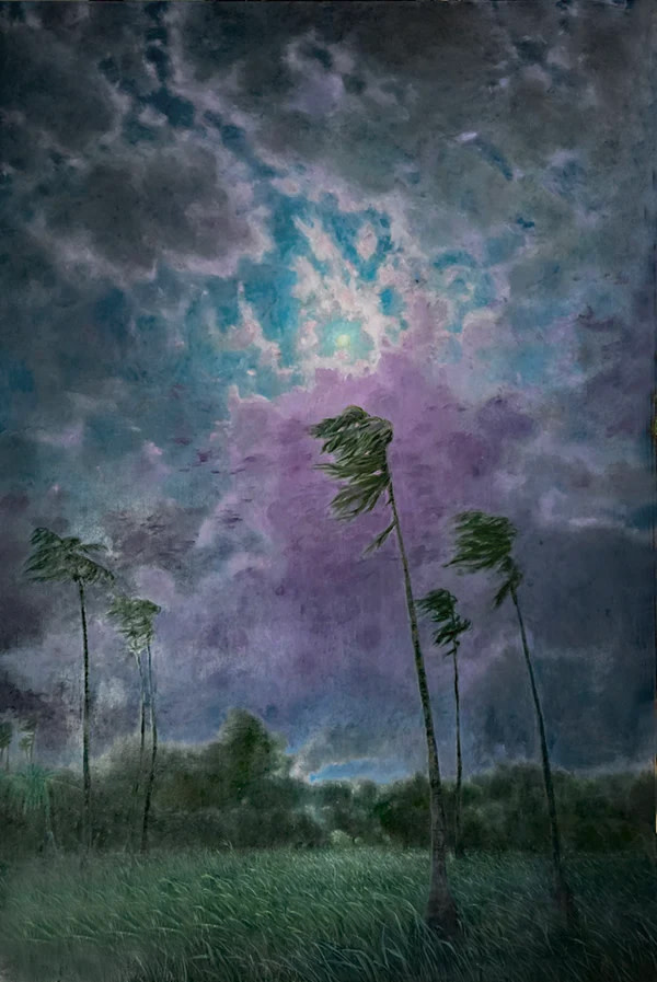 Moon and Windward Palms by Katherine Kean, Image 1.